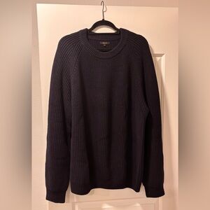 Quince Men's Navy 100% Cotton Crewneck Sweater